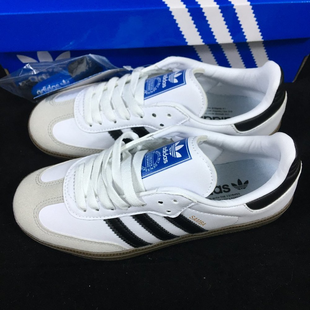 Adidas Samba 39 (women’s 7.5) OG Leather Retro Sneakers White Black